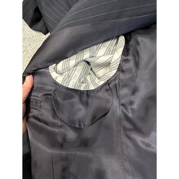 Vtg Brooks Brothers Suit Jacket Mens 43L Blue Striped Wool Union‎ USA Sport Coat - Picture 7 of 15